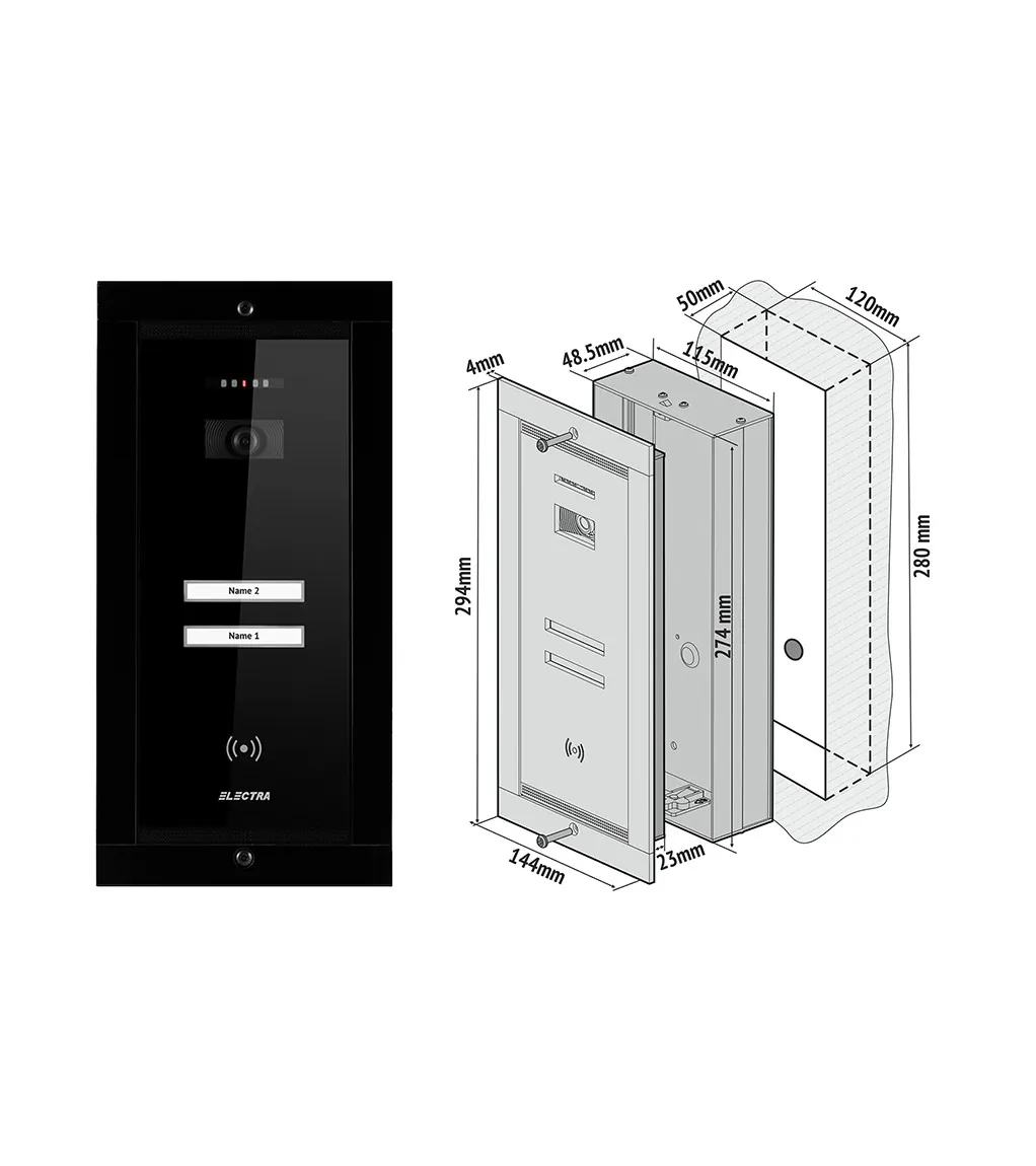 p-2B-5701 SMART VIDEO PANEL - 2 FAMILIES, FLUSH MOUNTING, BLACK - Image 9