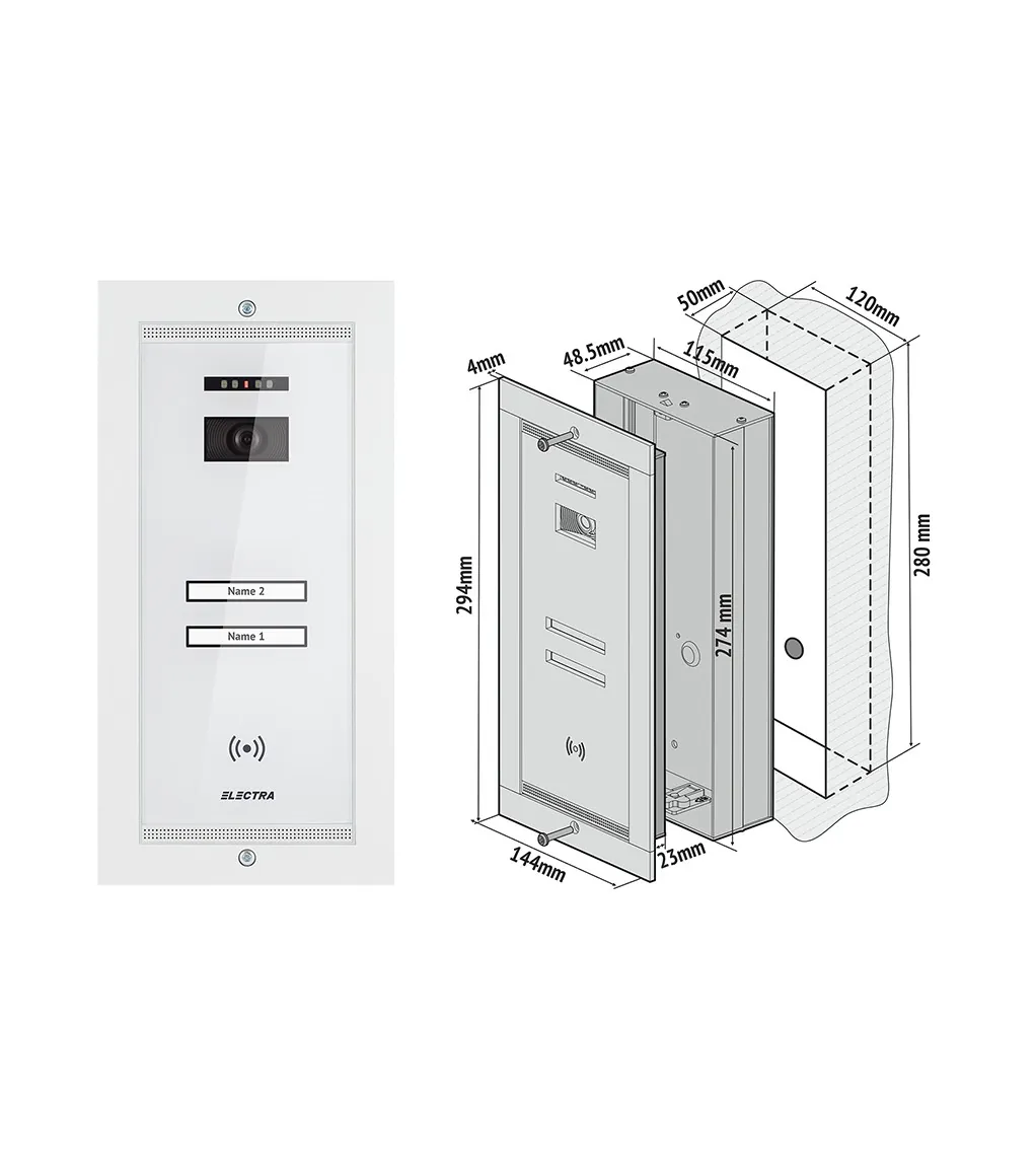 p-2W-7448 SMART VIDEO PANEL - 2 FAMILIES, FLUSH MOUNTING, WHITE - Image 9